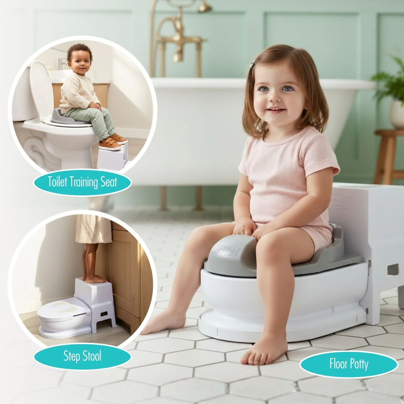 Upseat 3-in-1 Ergonomic Potty Training Set - Image 9
